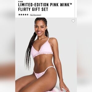 PINK Victoria's Secret Limited-Edition Wink Flirty Bra And V-string Panty Set